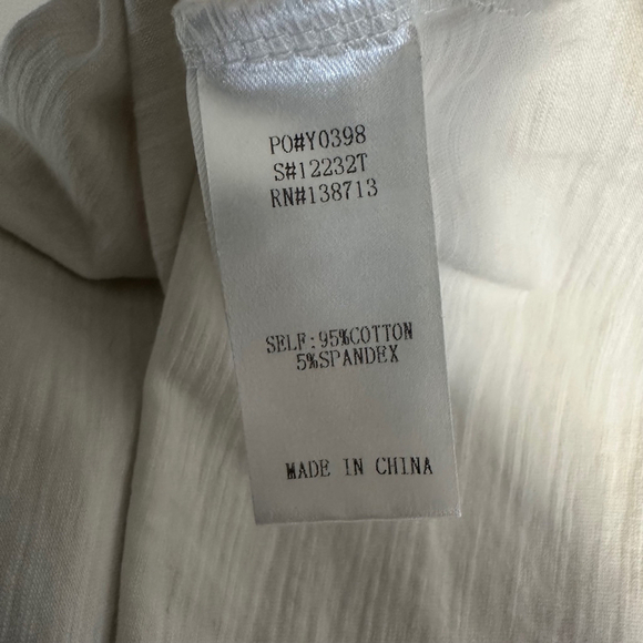 Women's Doe & Rae T-Shirt, M, White Ruffle Sleeve Short Sleeve - Picture 11 of 11